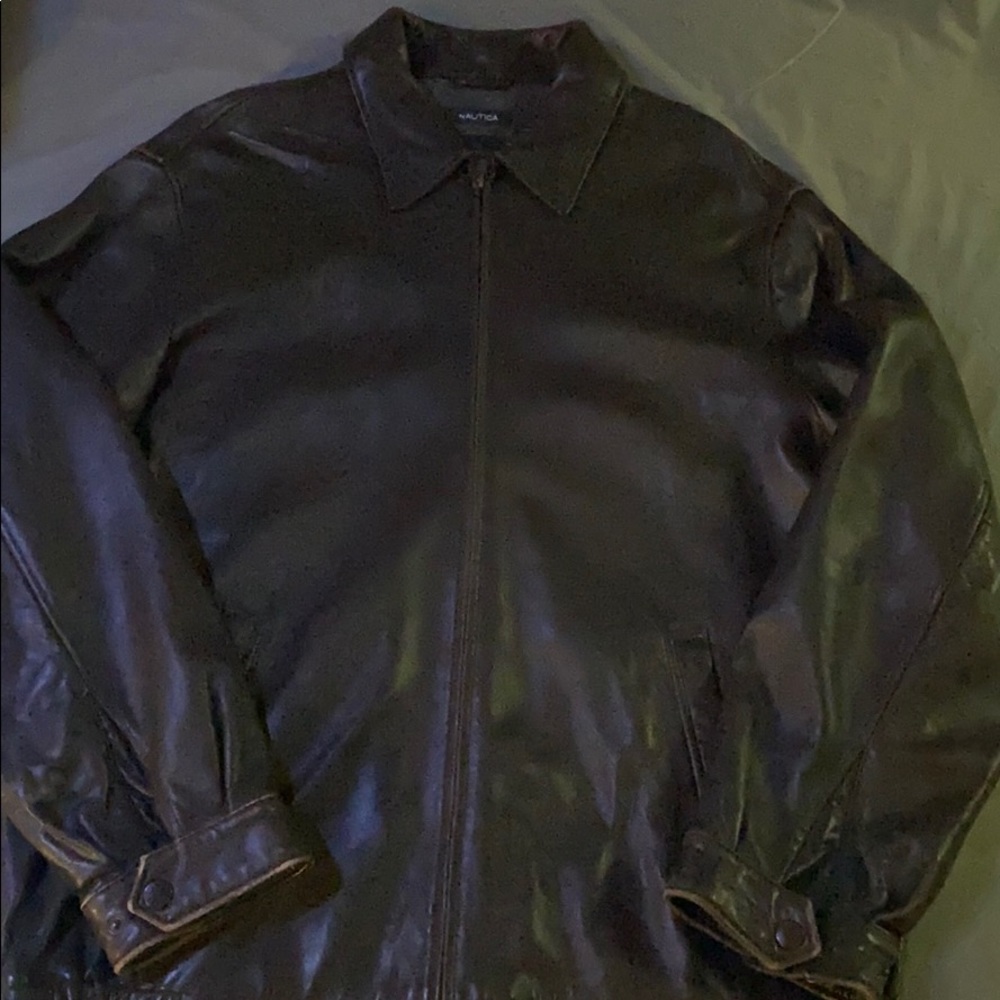 Silky Smooth Brown Leather Jacket - Nautica